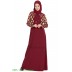 Sleeveless long Dress with a short fancy Jacket- Maroon Sleeveless long Dress with a short fancy Jacket- Maroon